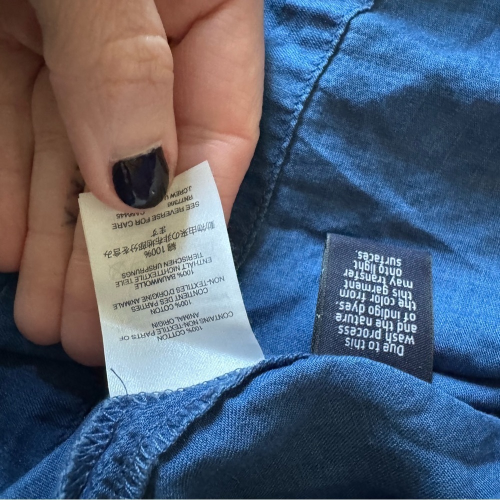 J. Crew Tiered Top in Chambray, 100% Cotton, Size 10 - Picture 7 of 7